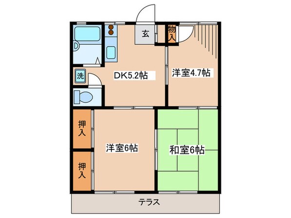 ハイツナンバの物件間取画像